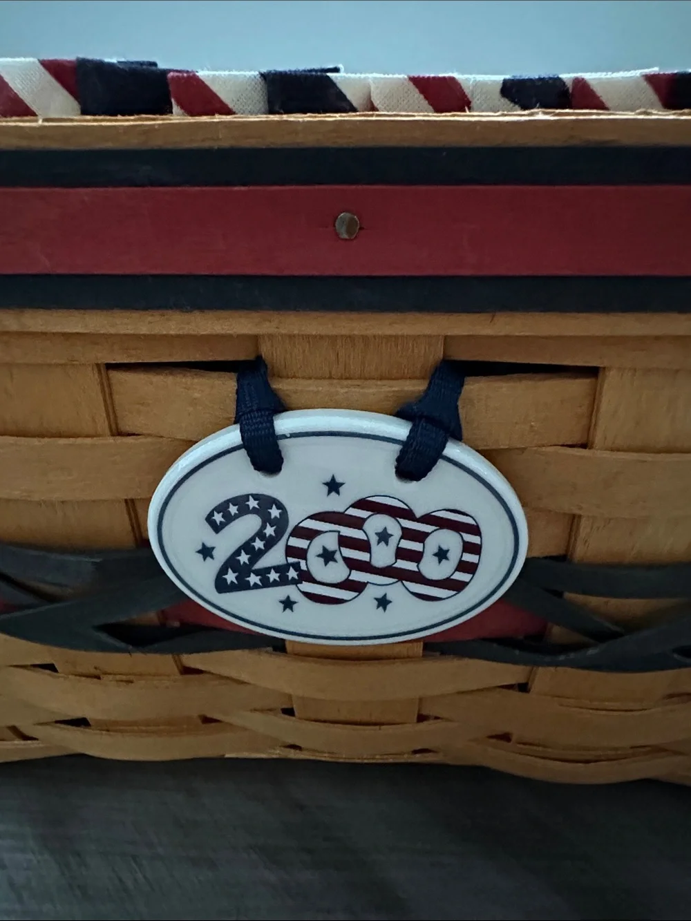 Longaberger Red, White & Blue Americana Woven Basket - 2000 Century Celebration